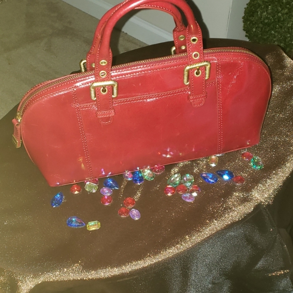 Leather satchel handbag